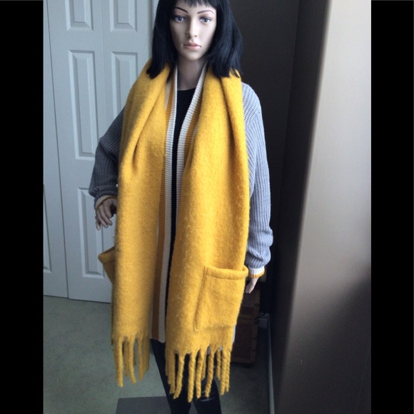 Steve Madden Accessories - 🌟HOST PICK🌟 Steve Madden Cozy Mustard Fringed Shawl/Wrap/Scarf/Blanket